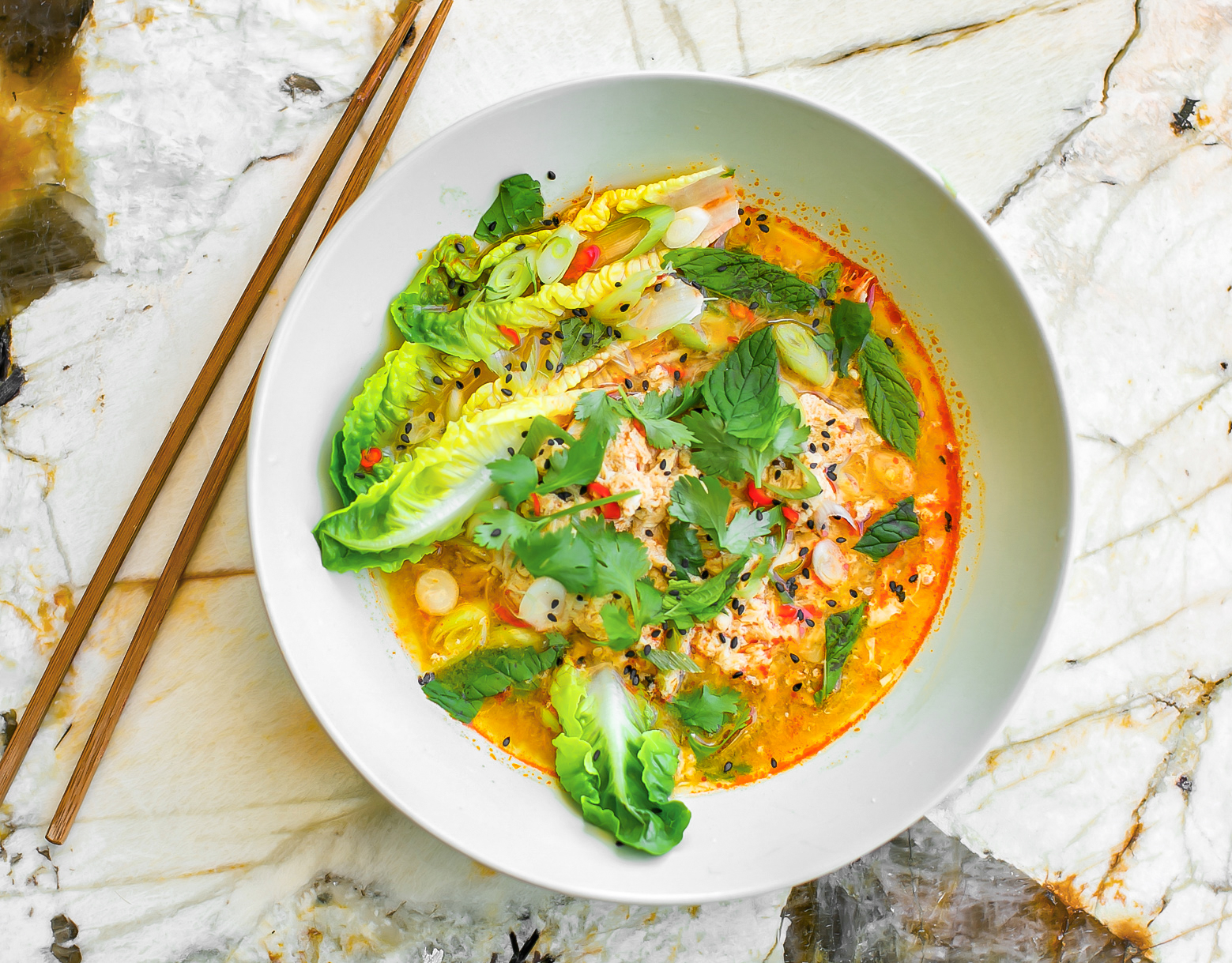 Tom Yum Egg Drop Soup Recipe