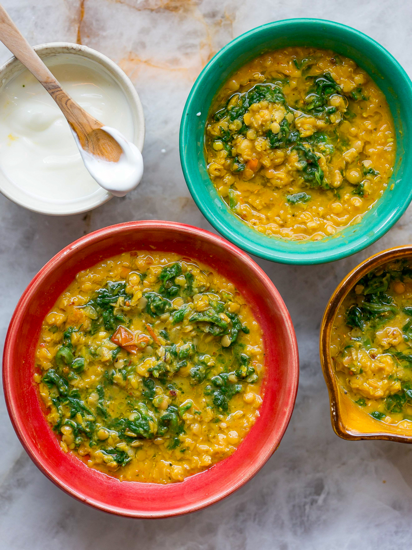 Spinach and Roasted Tomato Dahl