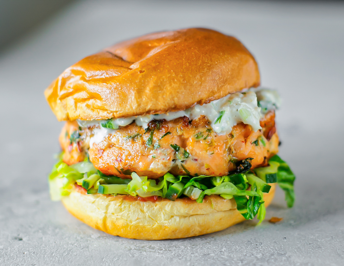 Sweet Spicy Salmon Pineapple Burger