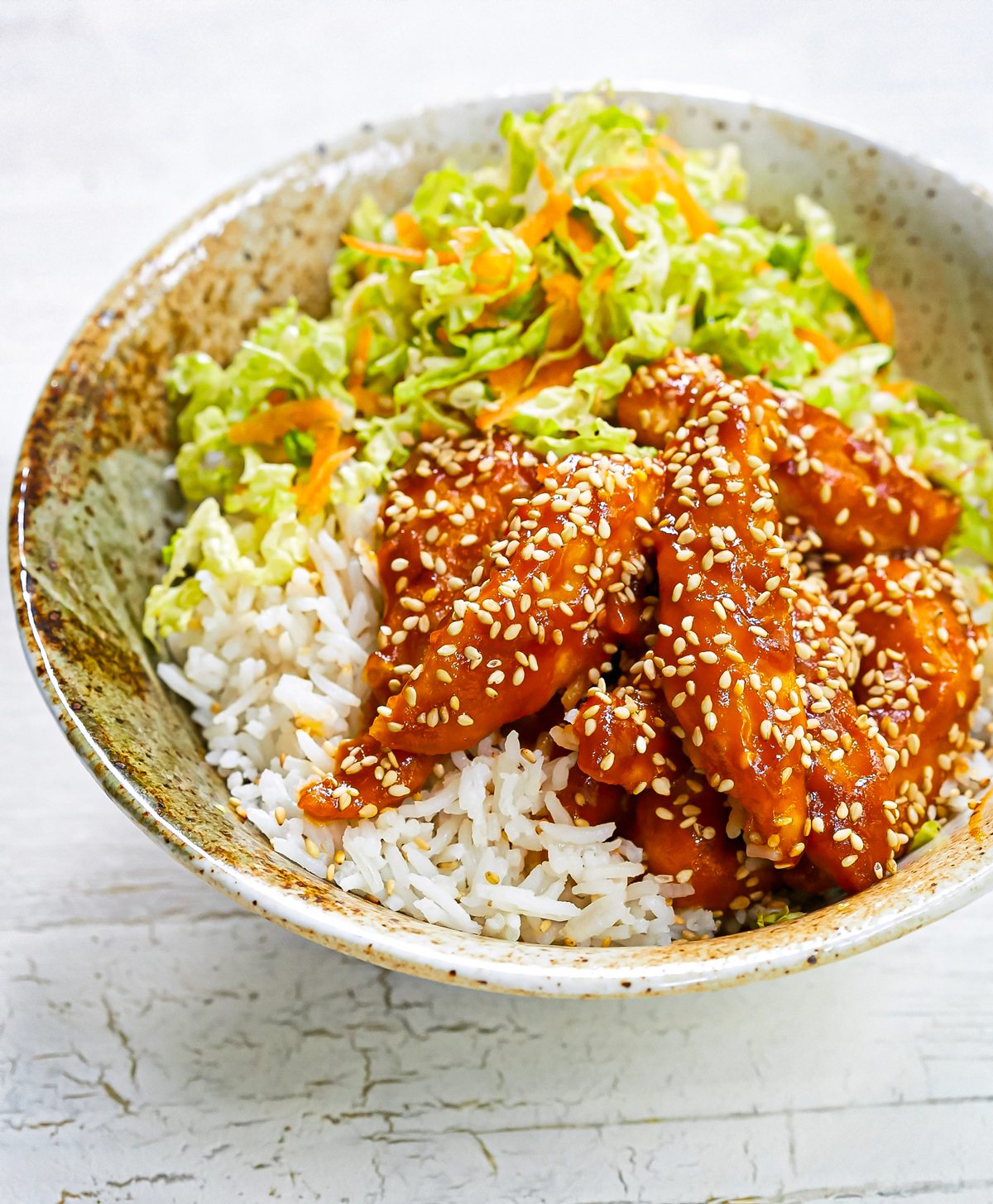 Sticky Miso Chicken Strips and Coleslaw