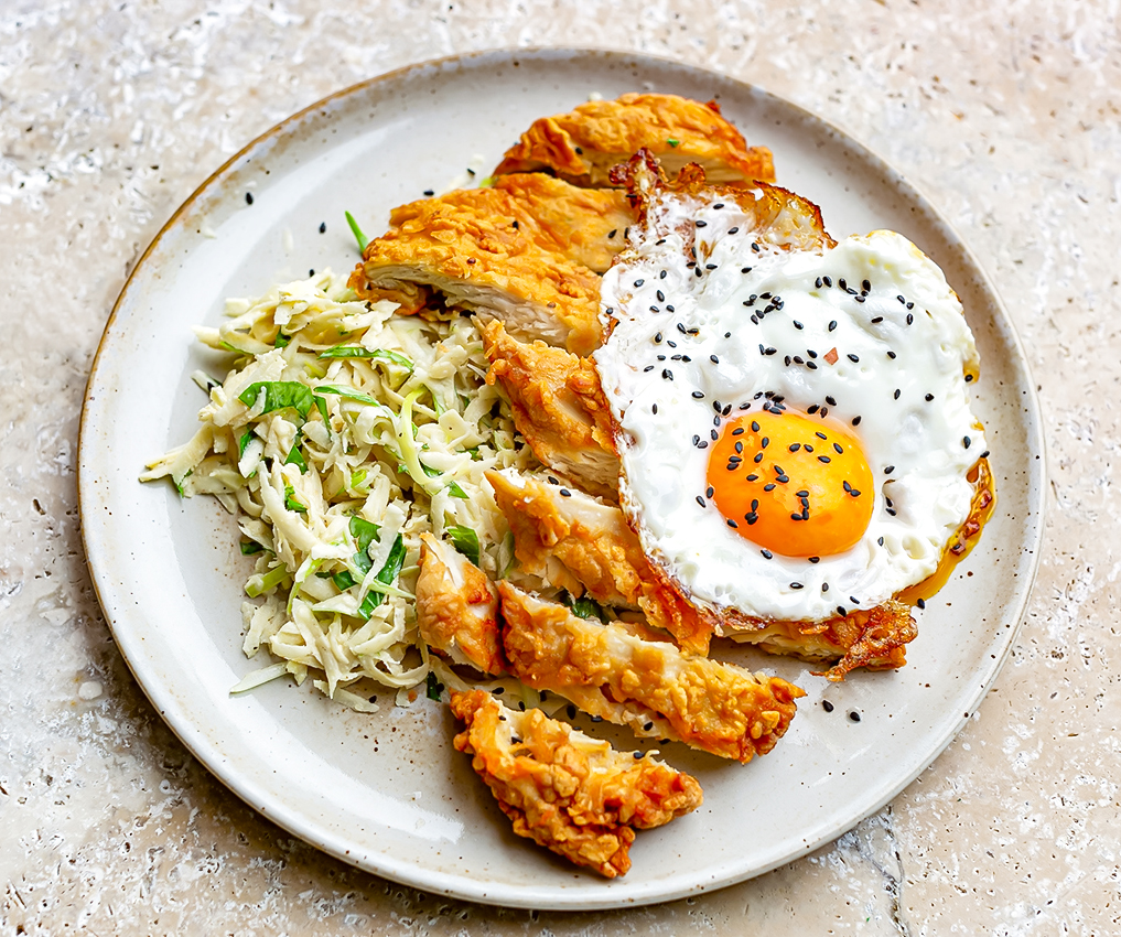 Karaage Chicken SchnitzelKaraage Chicken Schnitzel with Soy Celeriac Remoulade