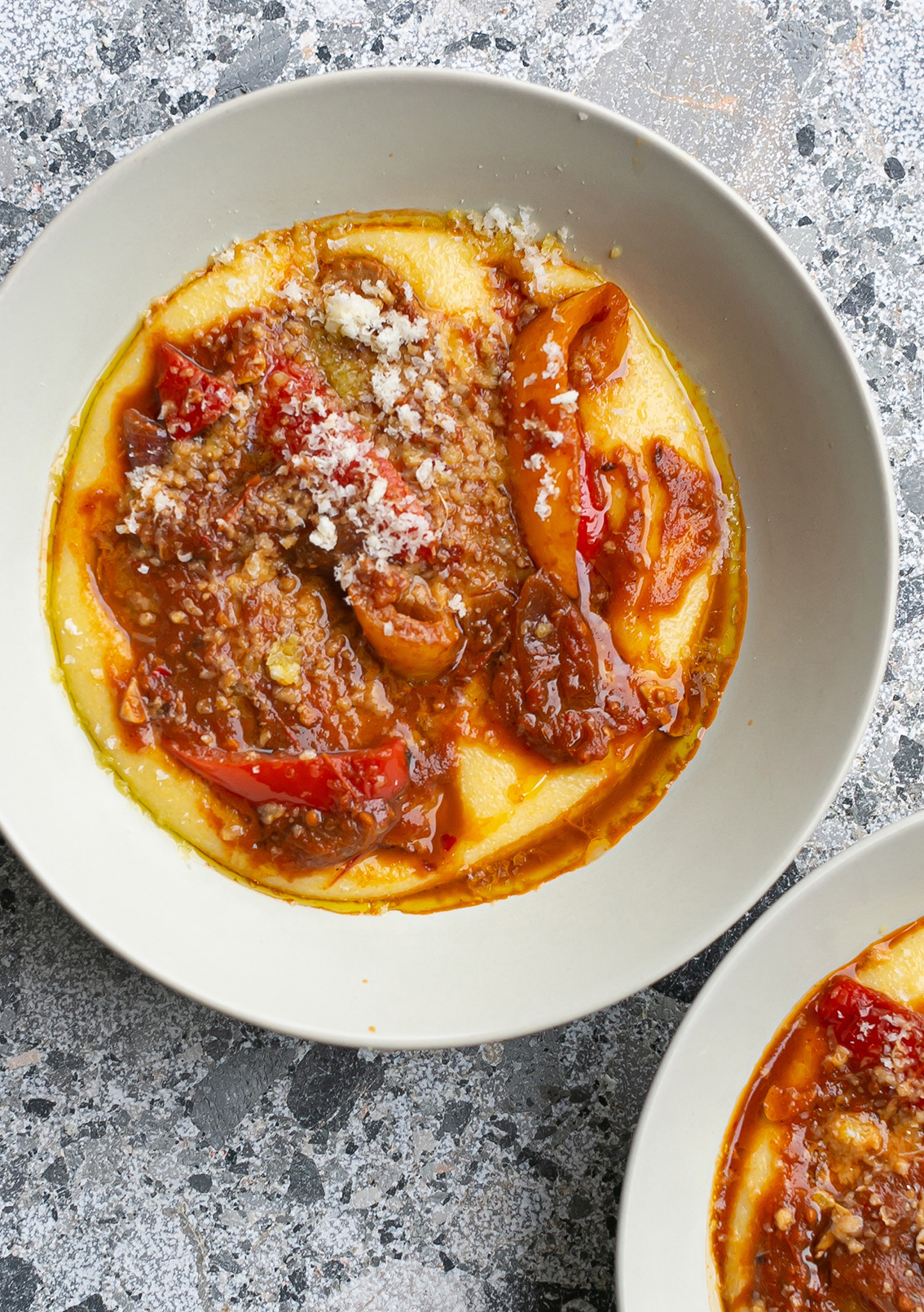 Sausage Pepper and Polenta Ragu