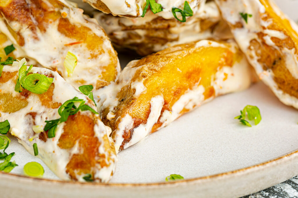 Crispy Dipped Potato Wedges Recipe