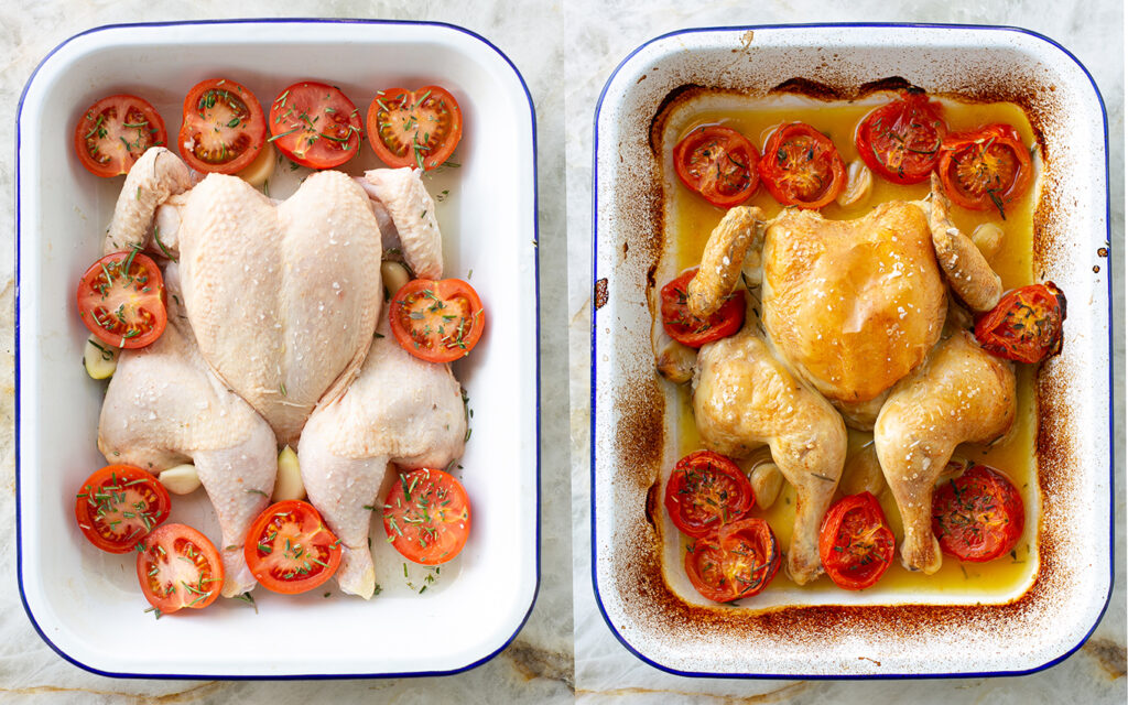 Roast Chicken on Parmesan Crusted Toast