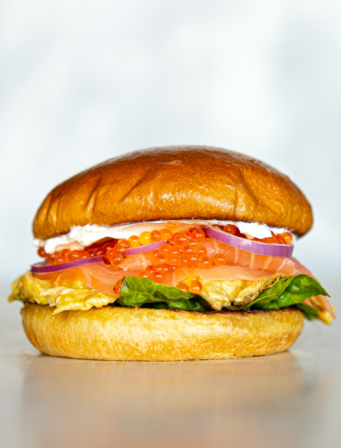 Smoked Salmon Caviar Burger