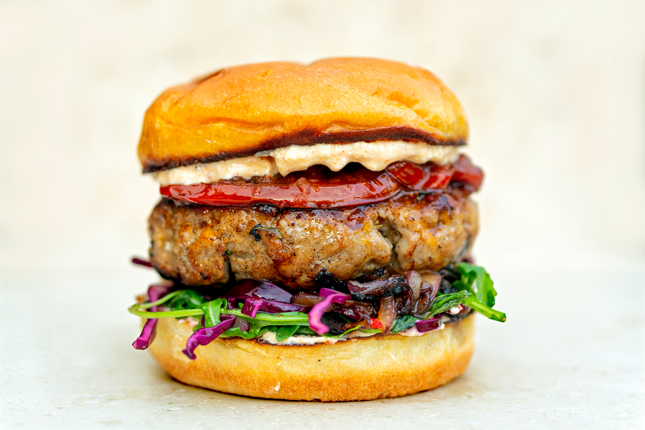 Pink Pepper Pork Burger