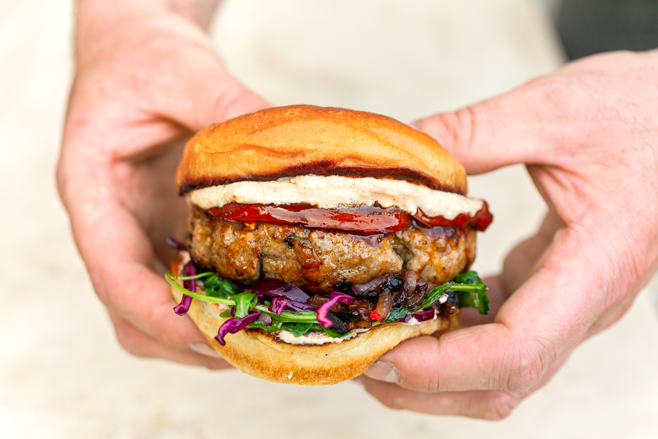 Pink Pepper Pork Burger