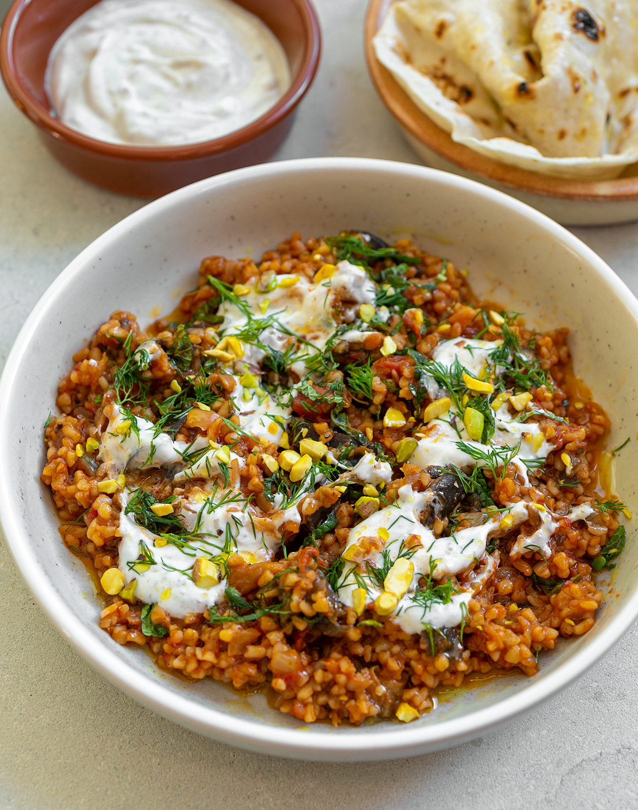 Bulgur Pilaf with Herb Yoghurt