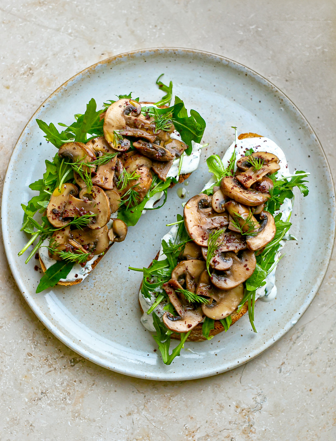 Creamy Mushroom Dill Toast