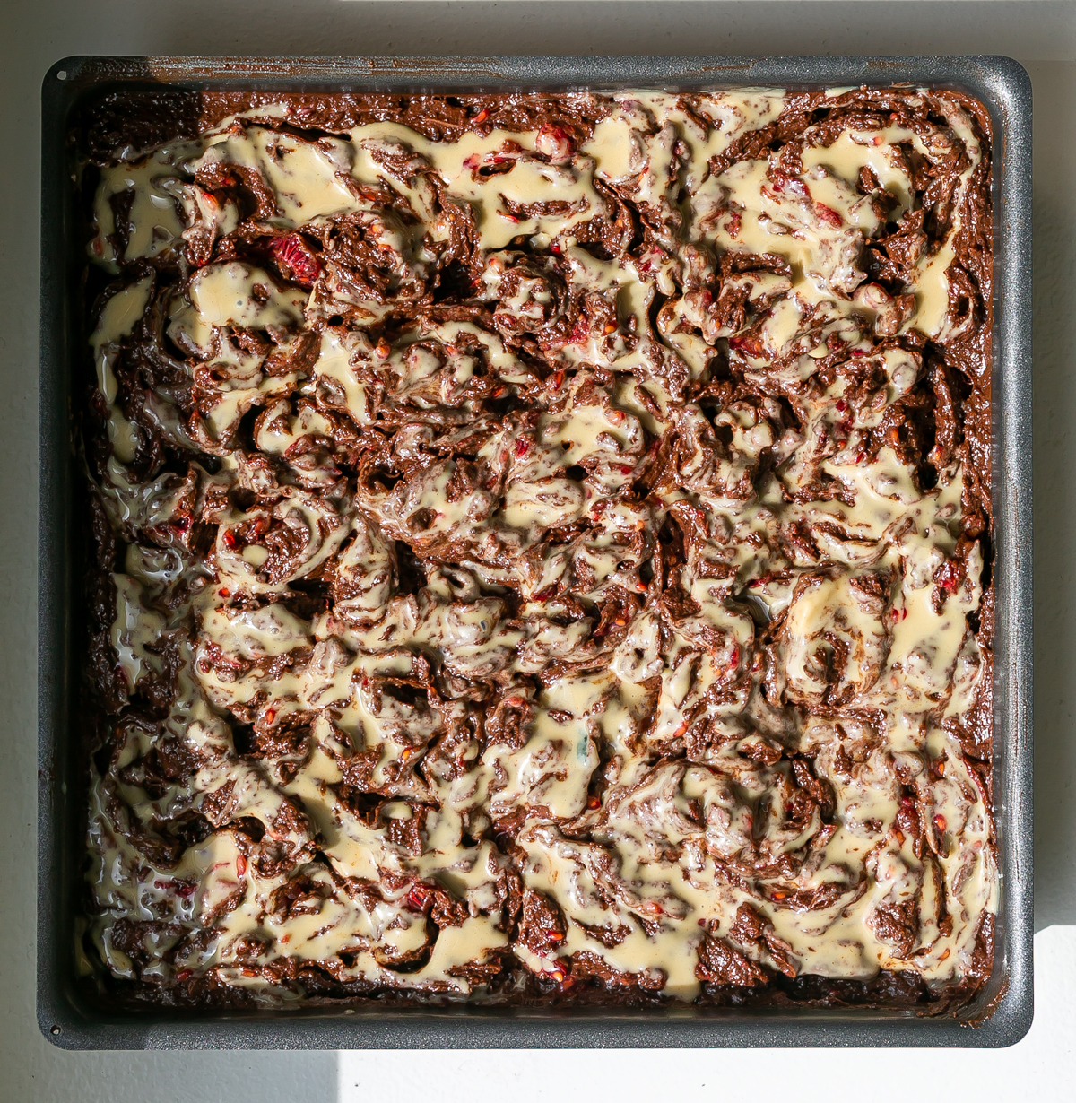 Raspberry Tahini Chocolate Brownies