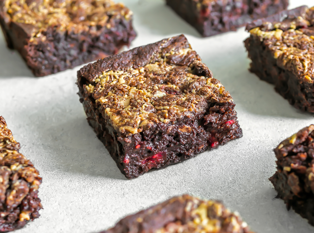 Raspberry Tahini Chocolate Brownies
