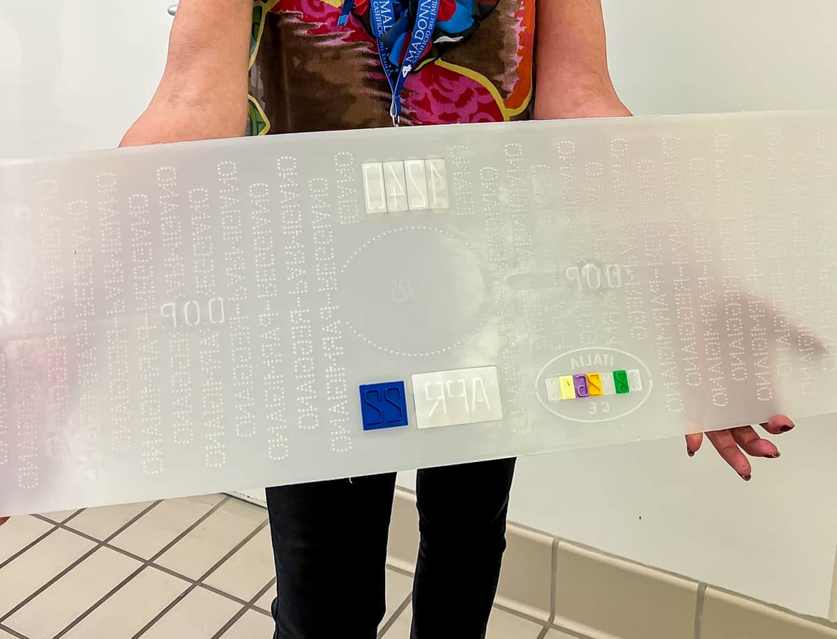 Parmigiano Reggiano casein plate