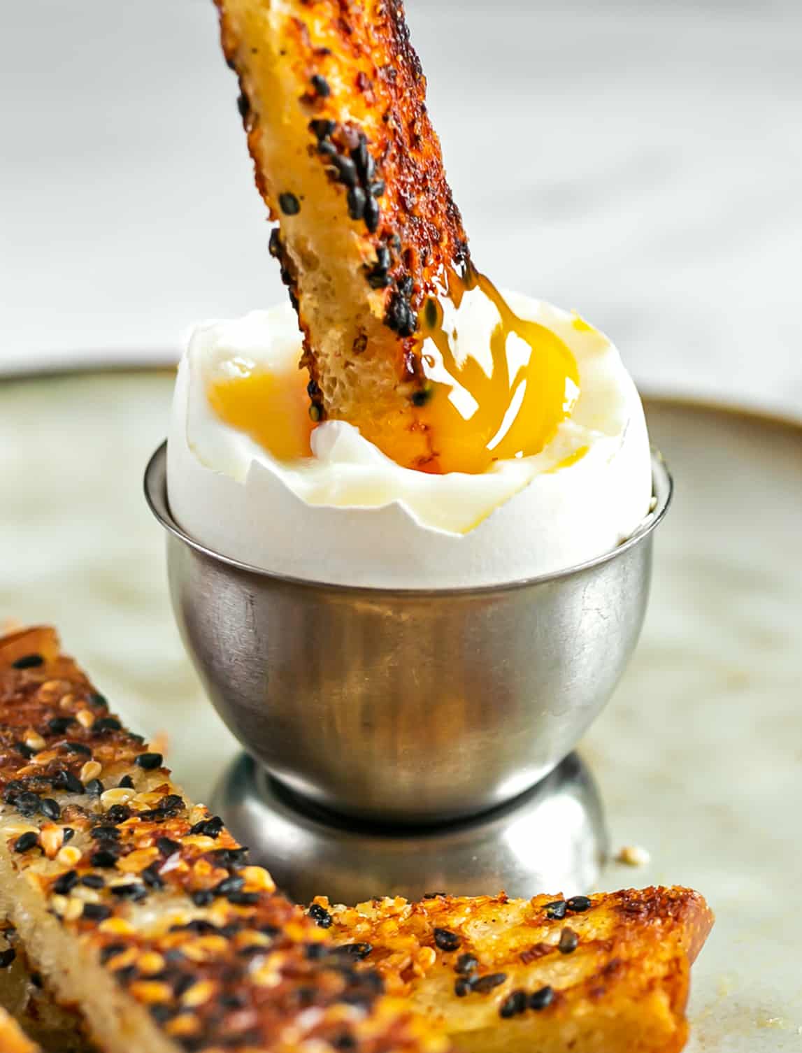 Soft Boiled Egg with Parmesan Crusted Soldiers